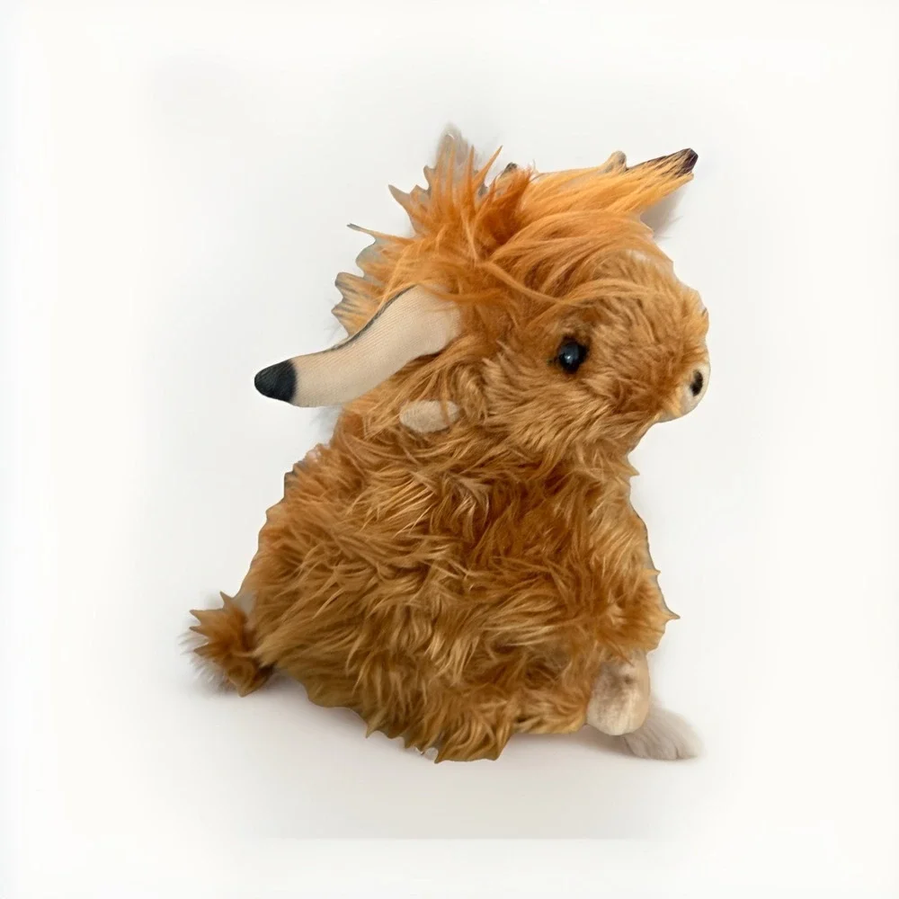 Living Nature Highland Cow Brown Stuffed Animal | Farm Toy with Sound | Soft Toy